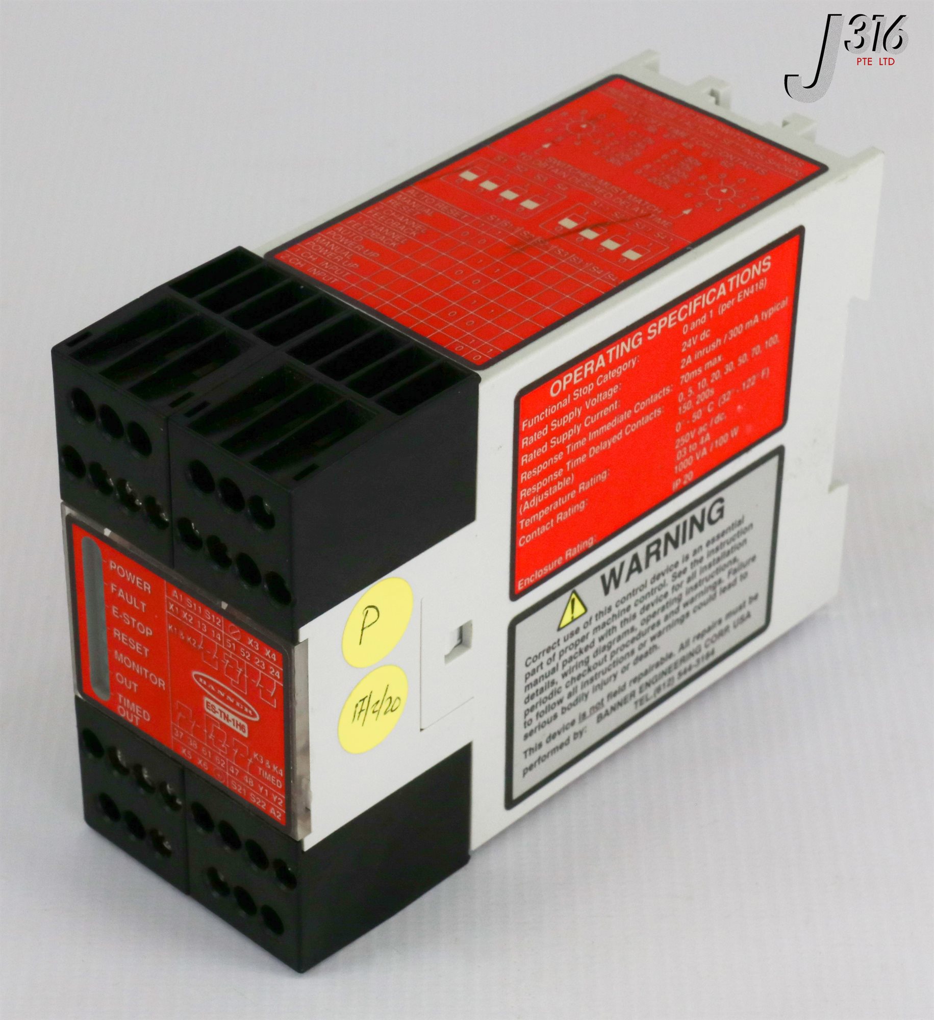 17917 BANNER EMERGENCY STOP SAFETY MODULES (NEW IN OPEN BOX) ES-TN